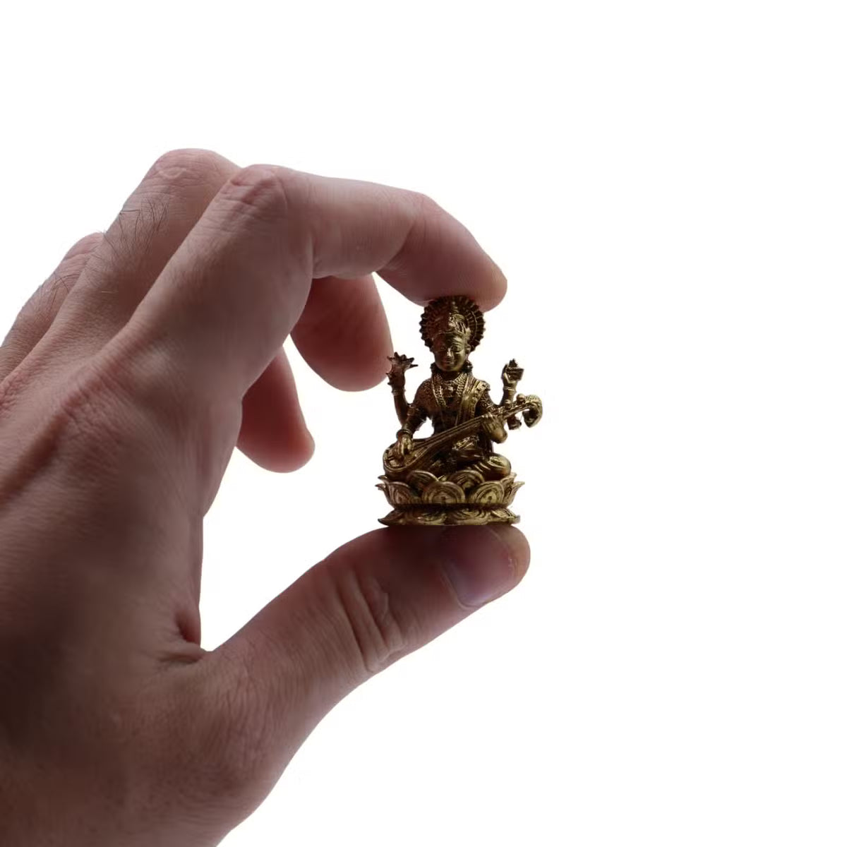 Brass Miniature Gods - Sarswati - 34mm