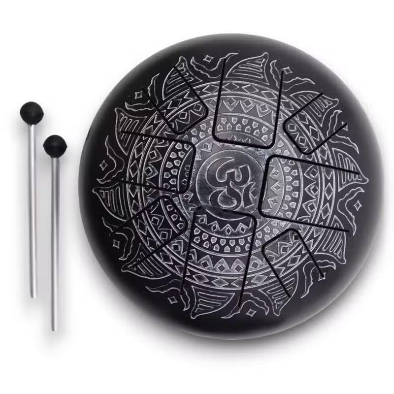 Med Hapi Drum Om Mandala Engraved- 22x15cm