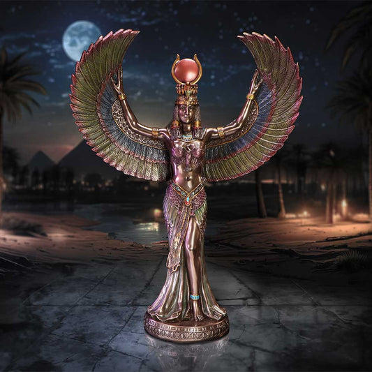 Isis Goddess of Magic & Wisdom Bronzed Figurine