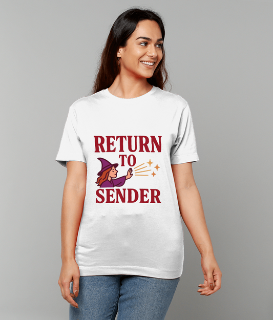 Return To Sender T-Shirt – minimalist slogan graphic tee