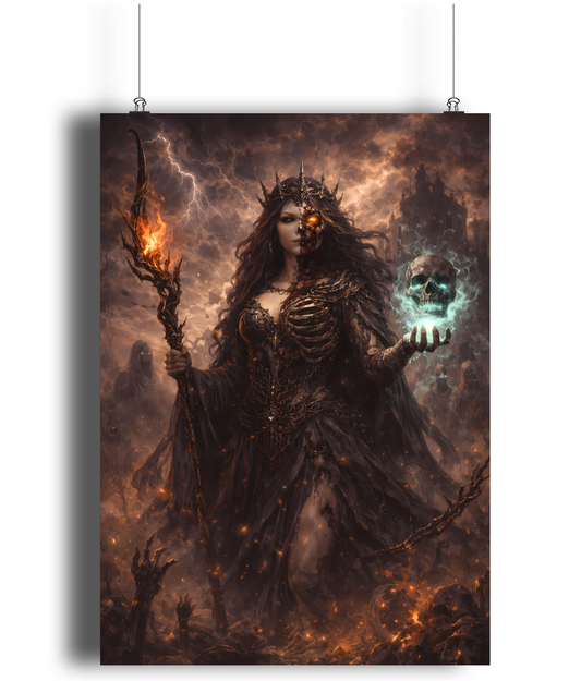 Hel Norse art print A4 underworld goddess mythology wall art