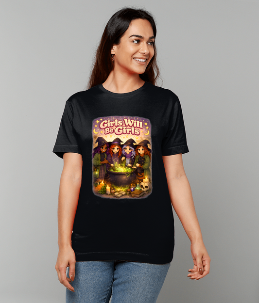 T-Shirt Girls Will Be Girls  – cotton slogan t-shirt with regular fit, breathable fabric and relaxed festival-ready style