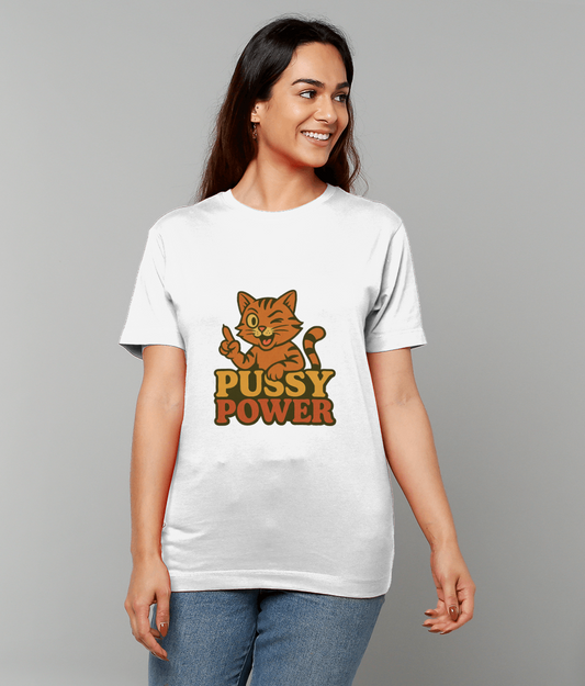 Pussy Power T-shirt – bold feminist slogan graphic cotton tee