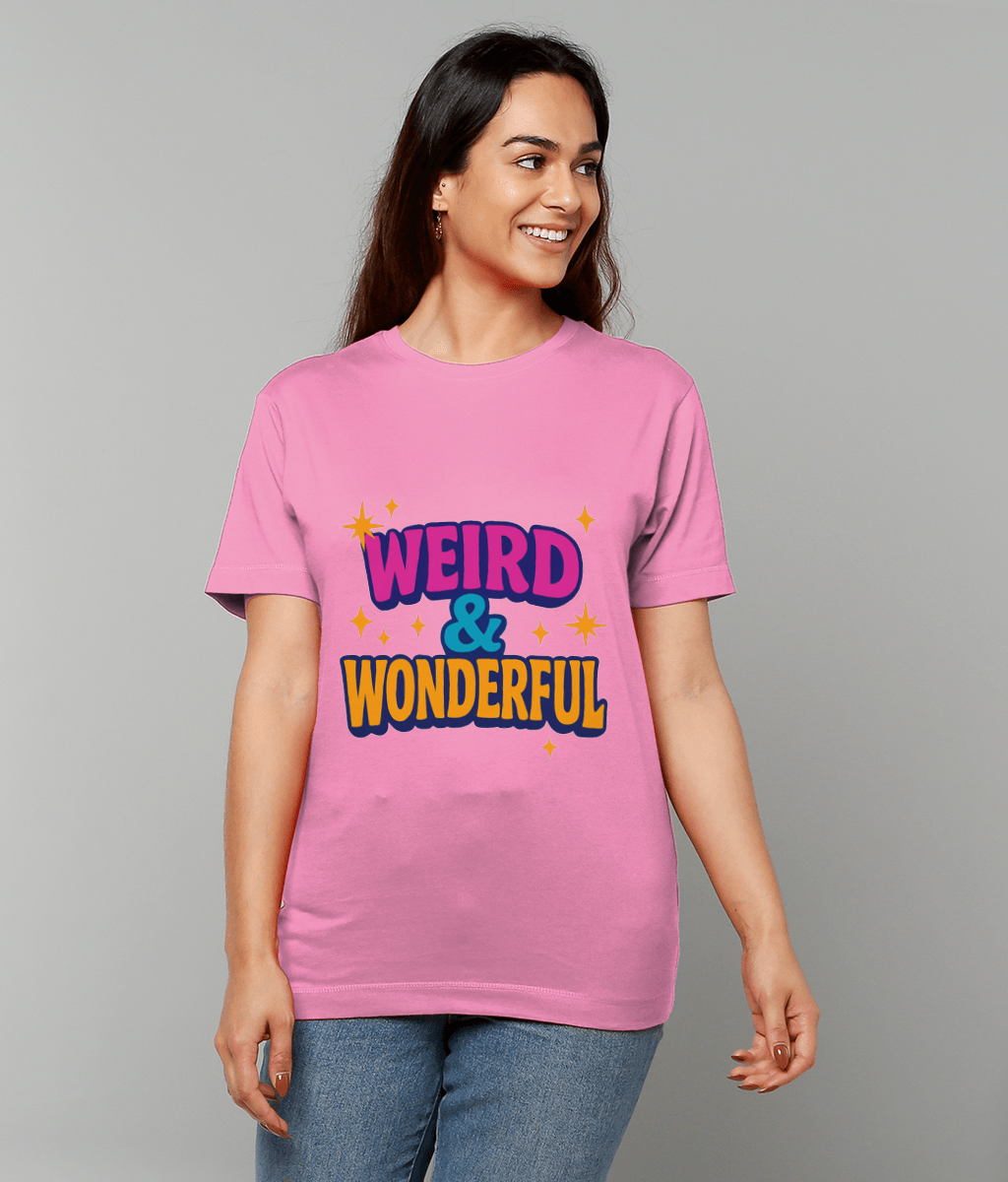 Weird & Wonderful Cotton T-shirt – uplifting slogan graphic tee