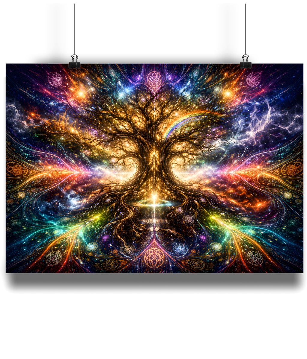 A4Yggdrasil Norse art print A4 world tree giclee wall art