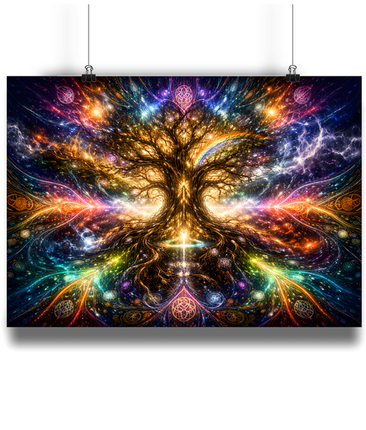 A4Yggdrasil Norse art print A4 world tree giclee wall art