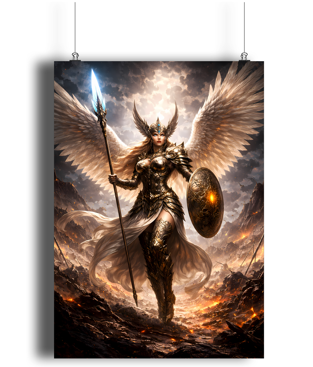 Valkyrie Norse art print A4 warrior mythology wall art
