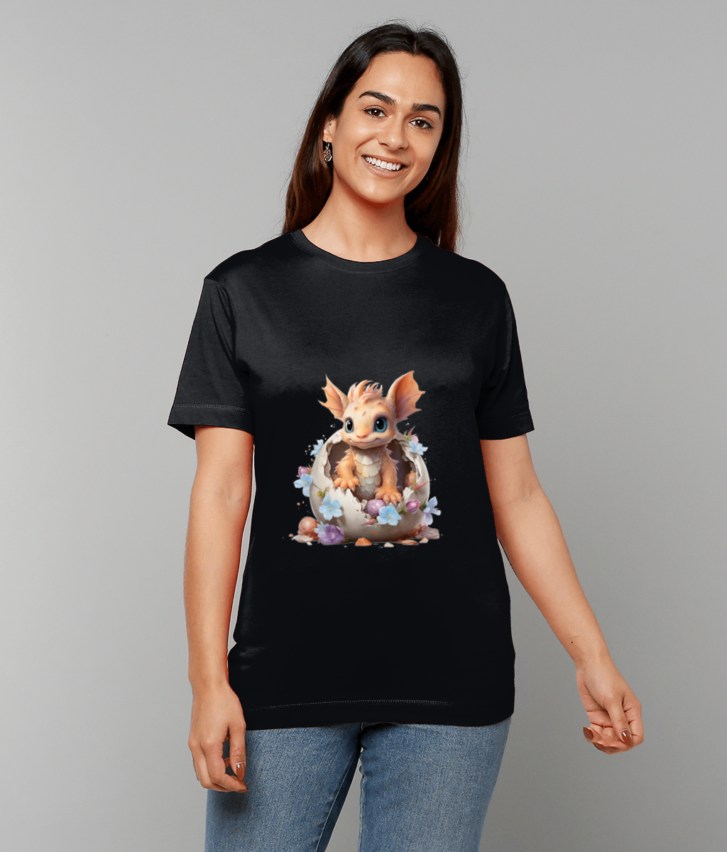 T-Shirt Elemental Baby Dragon In Egg featuring baby dragon in egg graphic on made-to-order UK classic fit tee
