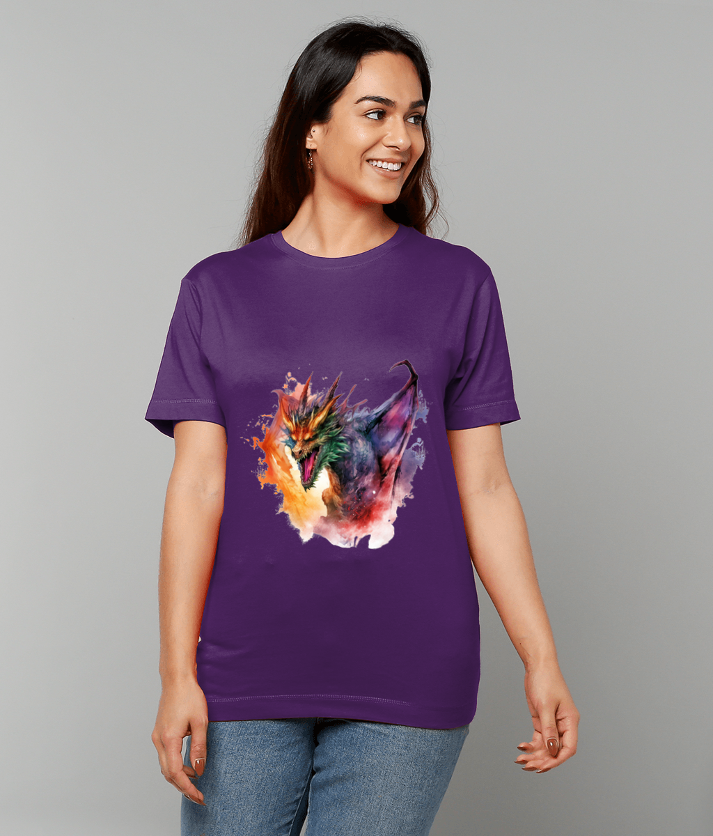 T-Shirt Green Head Fire Dragon featuring vivid green fire dragon artwork on a made-to-order UK classic fit tee