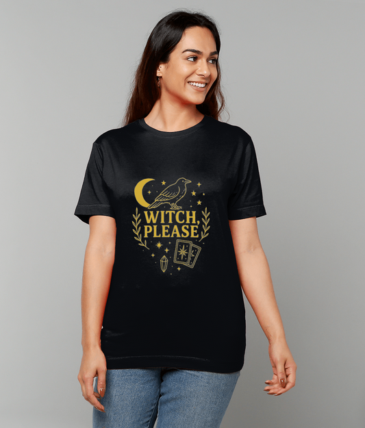 Witch Please Gold T-shirt – witchy slogan graphic cotton tee