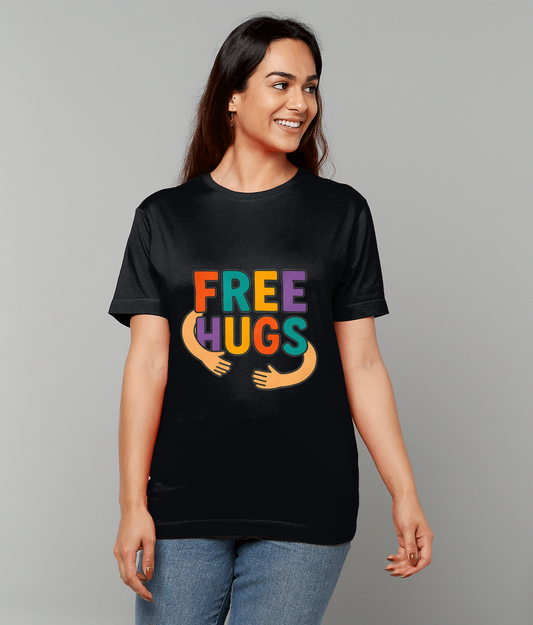 Free Hugs T-Shirt – positive slogan cotton tee