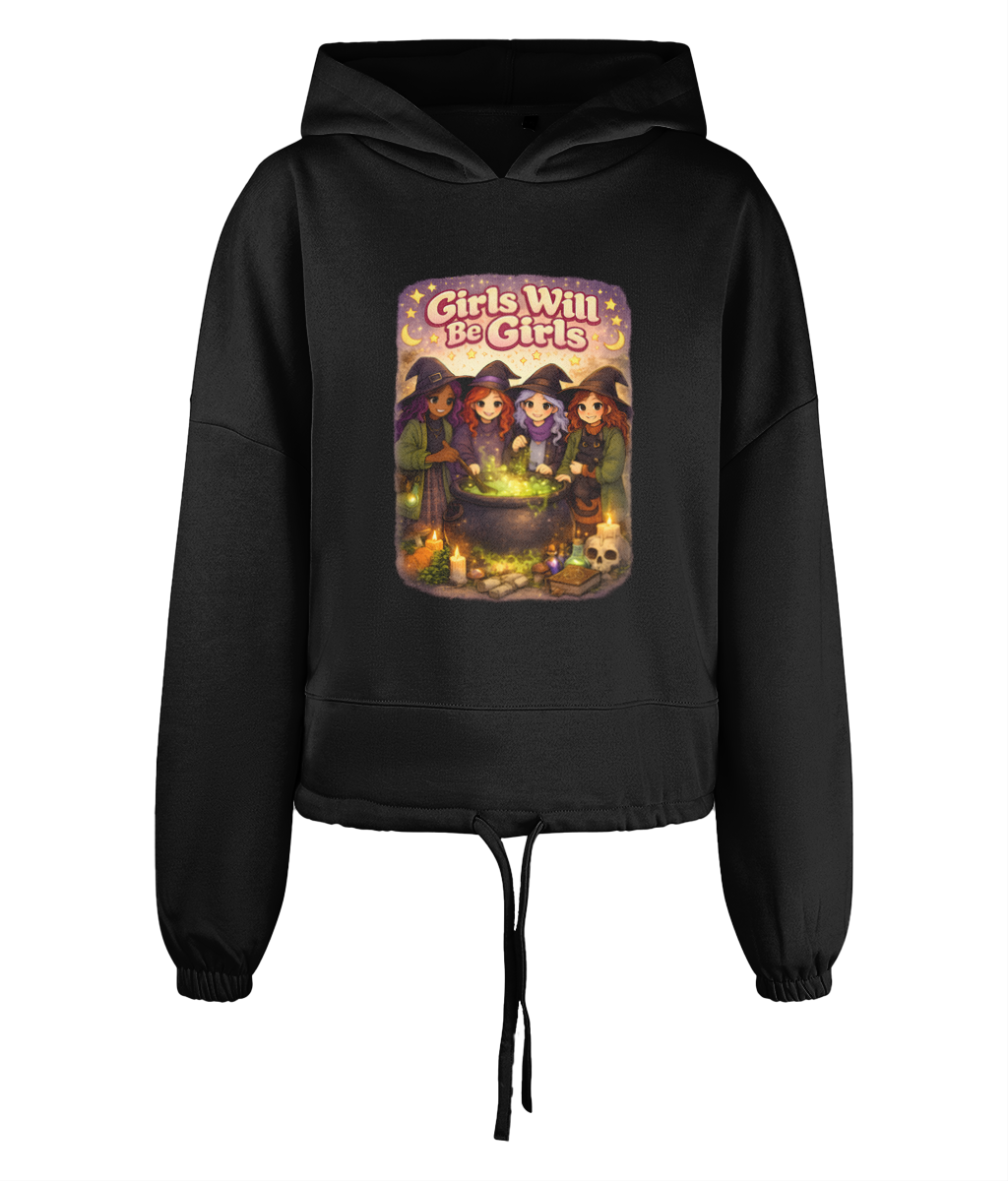 Oversized Hoodie Girls Will Be Girls Brewing – oversized hooded sweatshirt with soft cotton blend, relaxed fit and festival-ready comfort