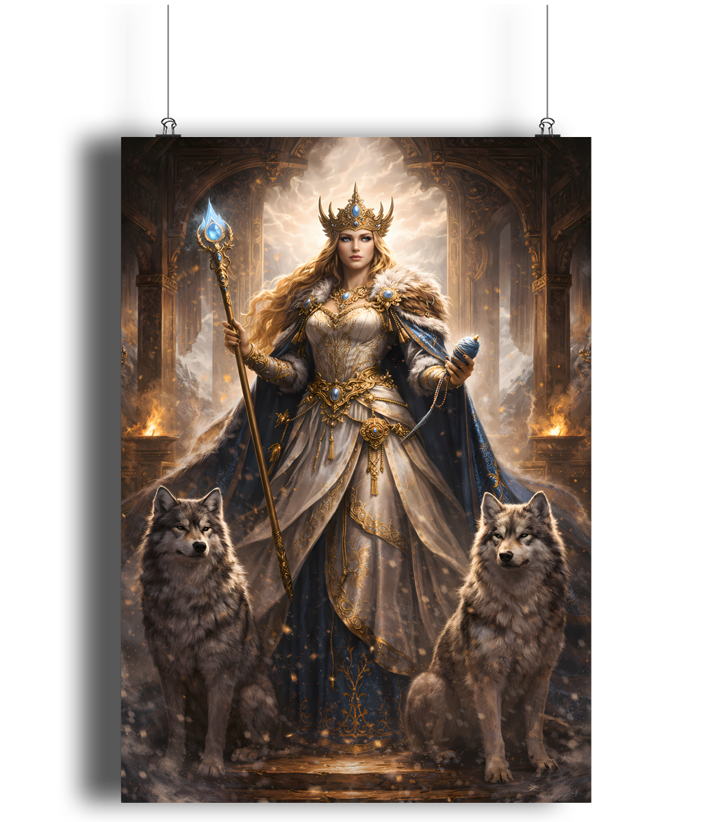 Frigg Norse goddess art print A4 mythology wall art