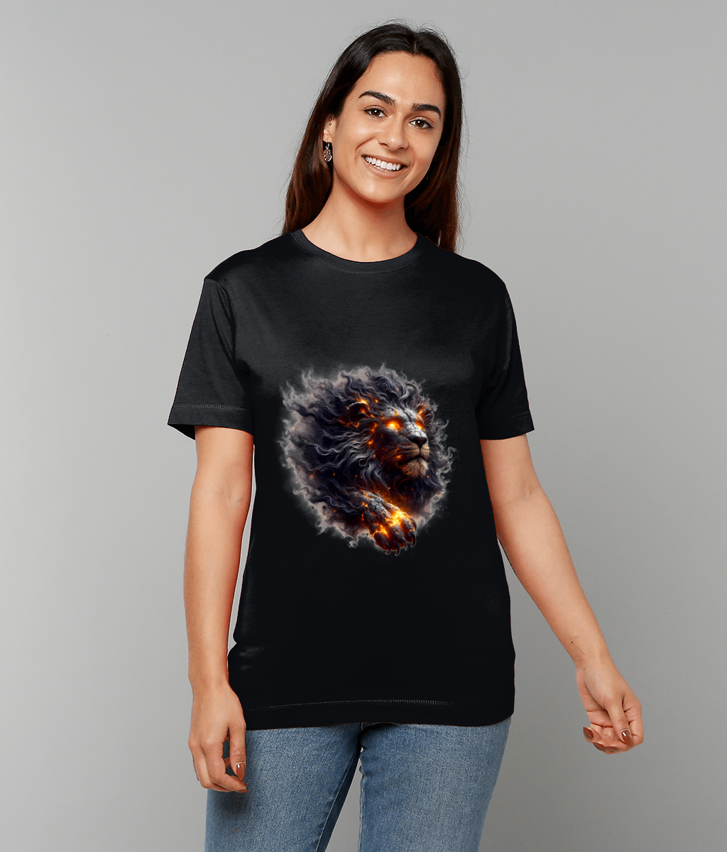 Ethereal Leo Zodiac T-Shirt with Leo glyph and celestial graphic on classic fit tee