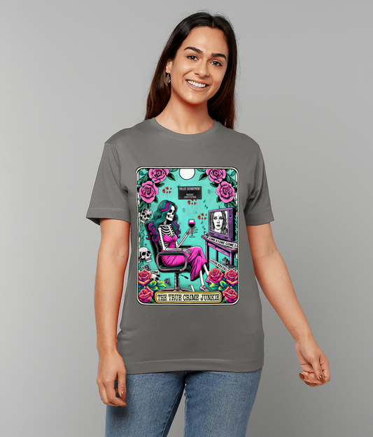 True Crime Junkie T-Shirt – detective-inspired graphic tee for true crime fans