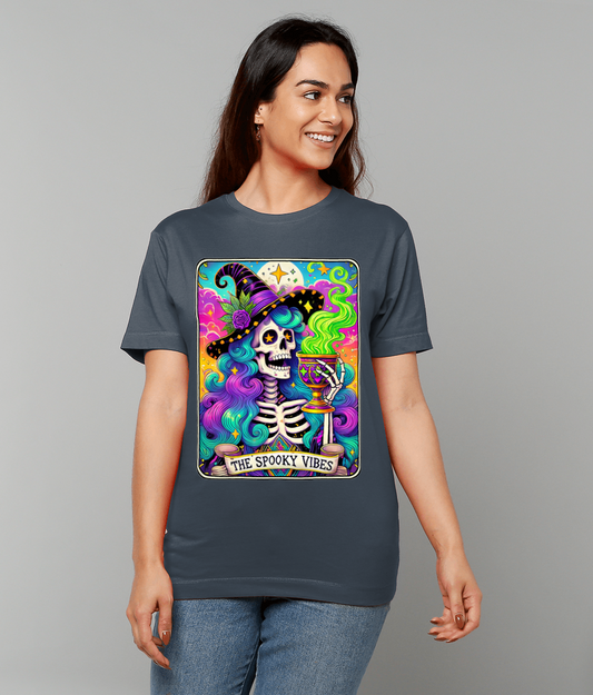 The Spooky Vibes T-Shirt – spooky tarot inspired graphic tee with mystical design