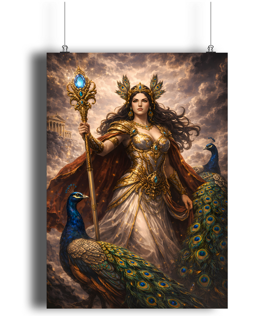 Hera Greek goddess art print A4 mythology wall art