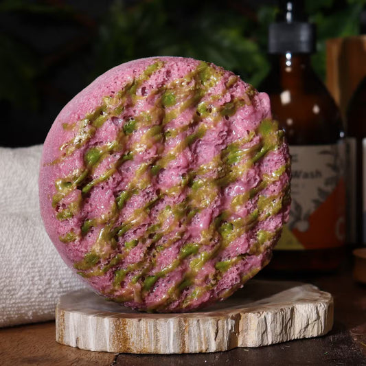 Emerald Truffle Butter Bubble Soap Sponge 230g with textured exfoliating surface