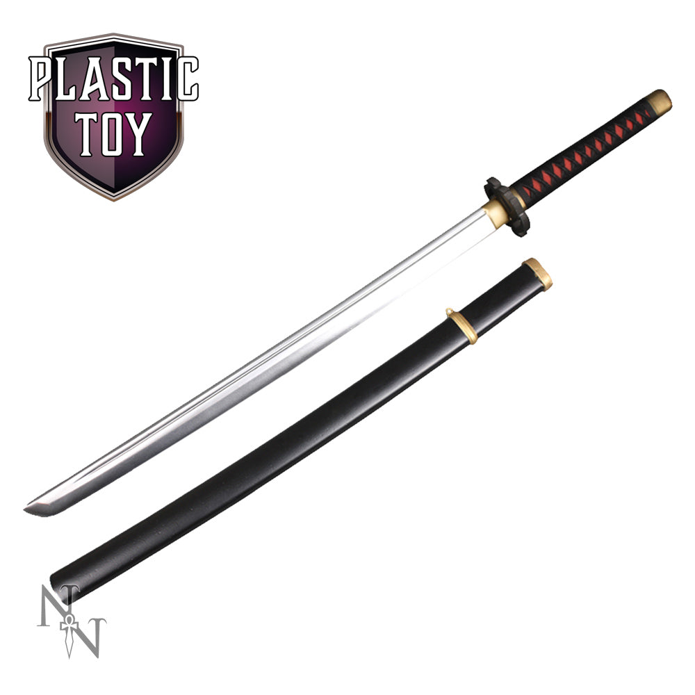 Black Handled Katana toy sword and scabbard in the supplier product photograph