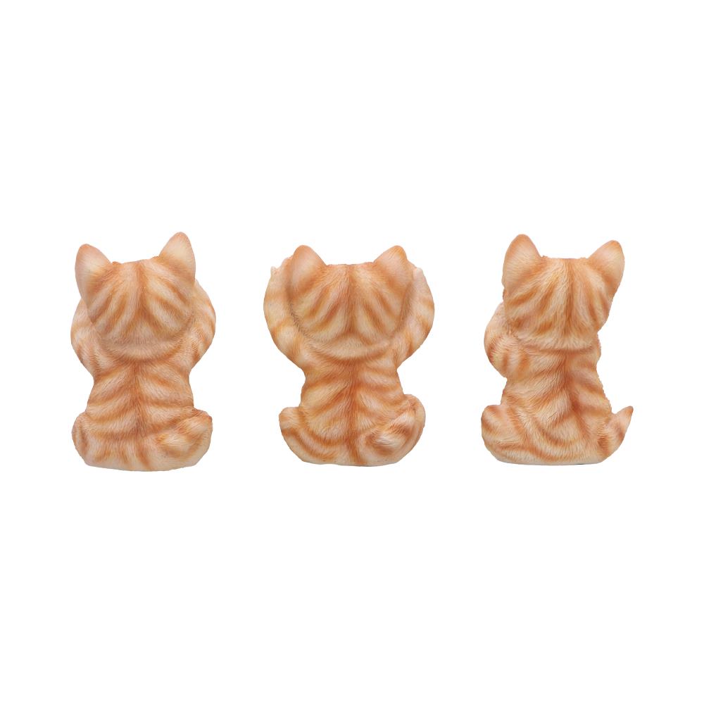 Three Wise Ginger Cats Figurines