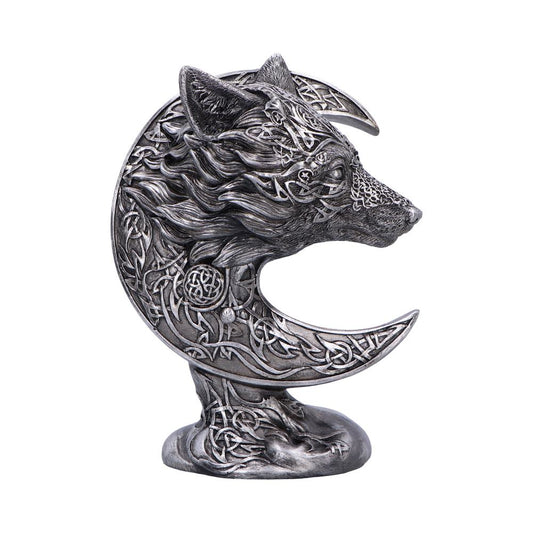 Celtic Crescent Wolf And Moon Figurine