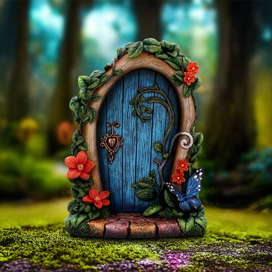 Fae’s Enchanted Welcome Fairy Figurine hand-painted floral arch fairy ornament