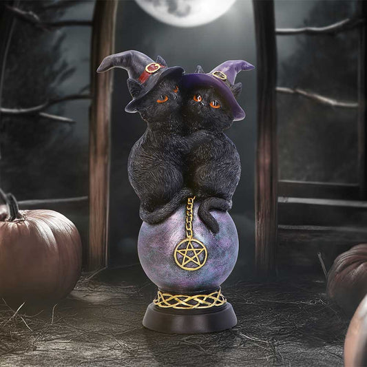 Kittens Orbuculum Cat Figurine hand-painted polyresin cat statue with mystical orb