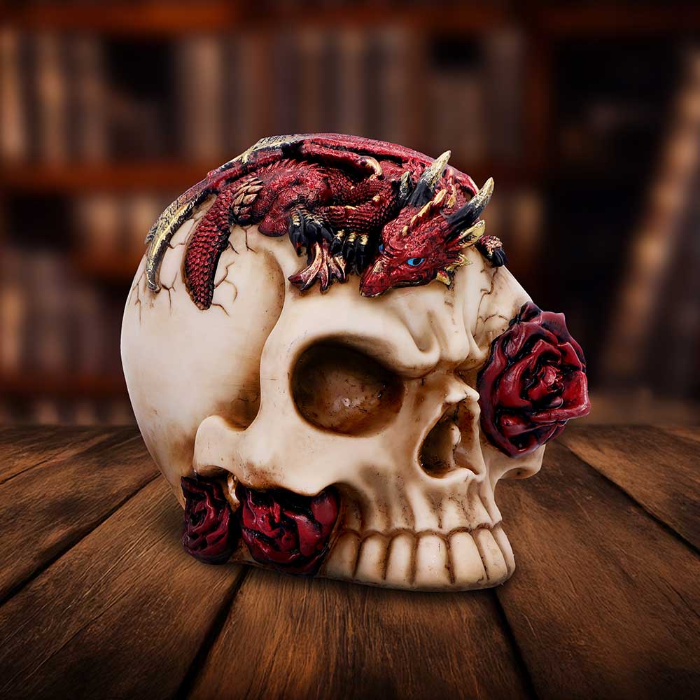 Rose Flame Dragon Figurine