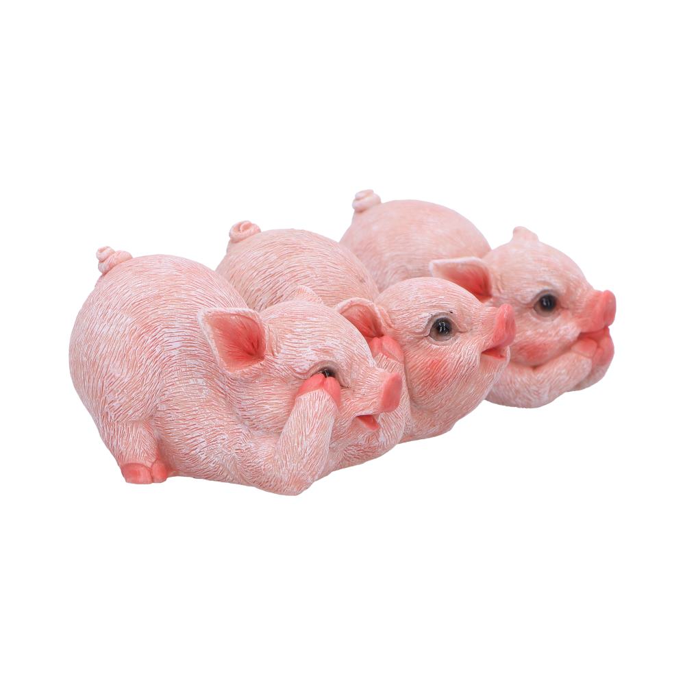 Three Wise Playful Pigs figurines