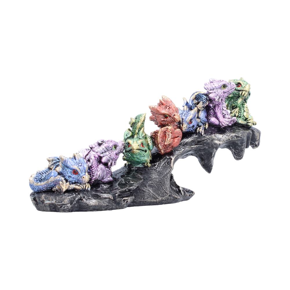 Hatchling Haven Dragon Display Figurine - Opposite angle of dragon faces and rocky perch