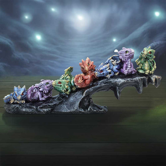 Hatchling Haven Dragon Display Figurine - Dragon hatchlings in a styled fantasy display
