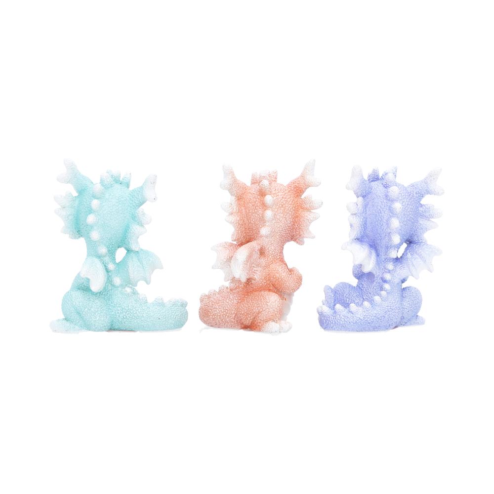 Coralscale Hatchling Dragon Trio - Rear showing dragon wings and tails