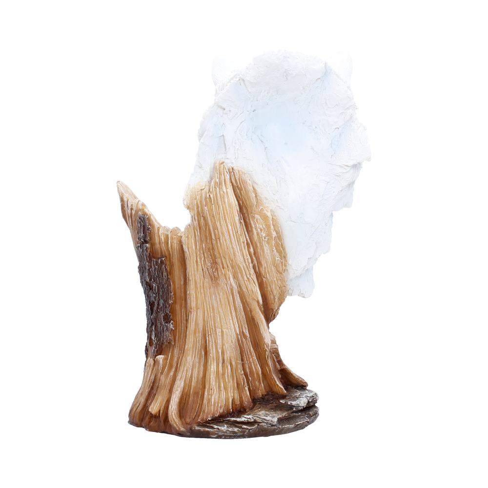 Pour of the Wild Wolf Wine Bottle Holder - Rear of textured woodland wine holder
