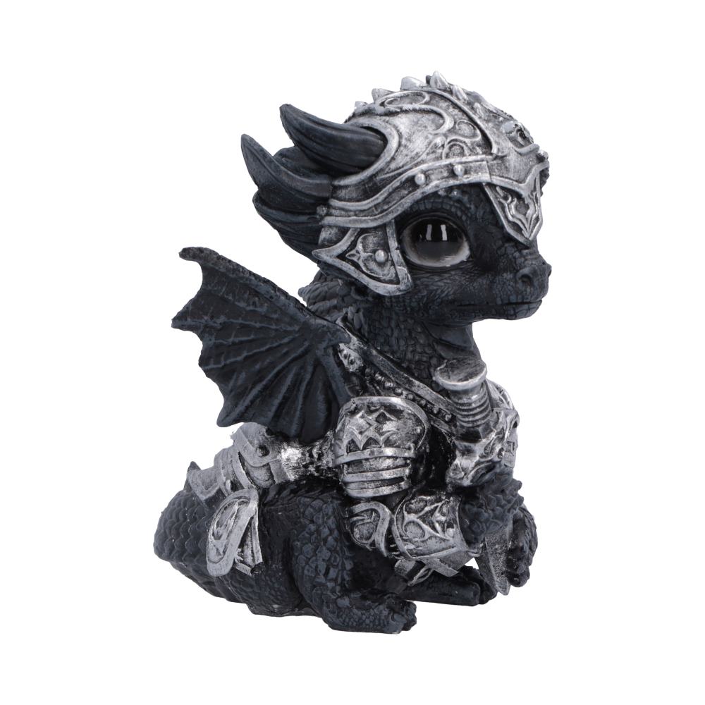 Sir Swordflame Armoured Dragon Figurine - angled face above patterned chest armour