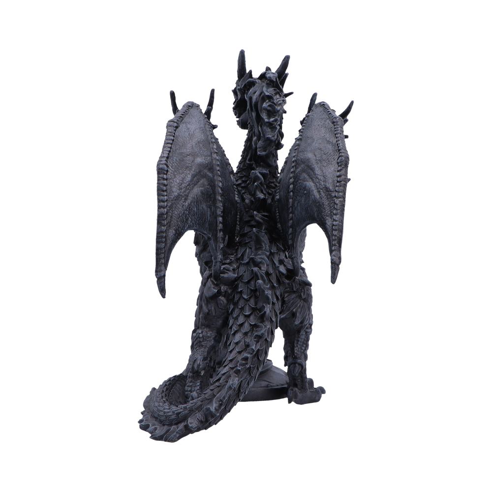 Shadow Hydra Five-Headed Dragon Figurine - rear with large wings and dark scaled body