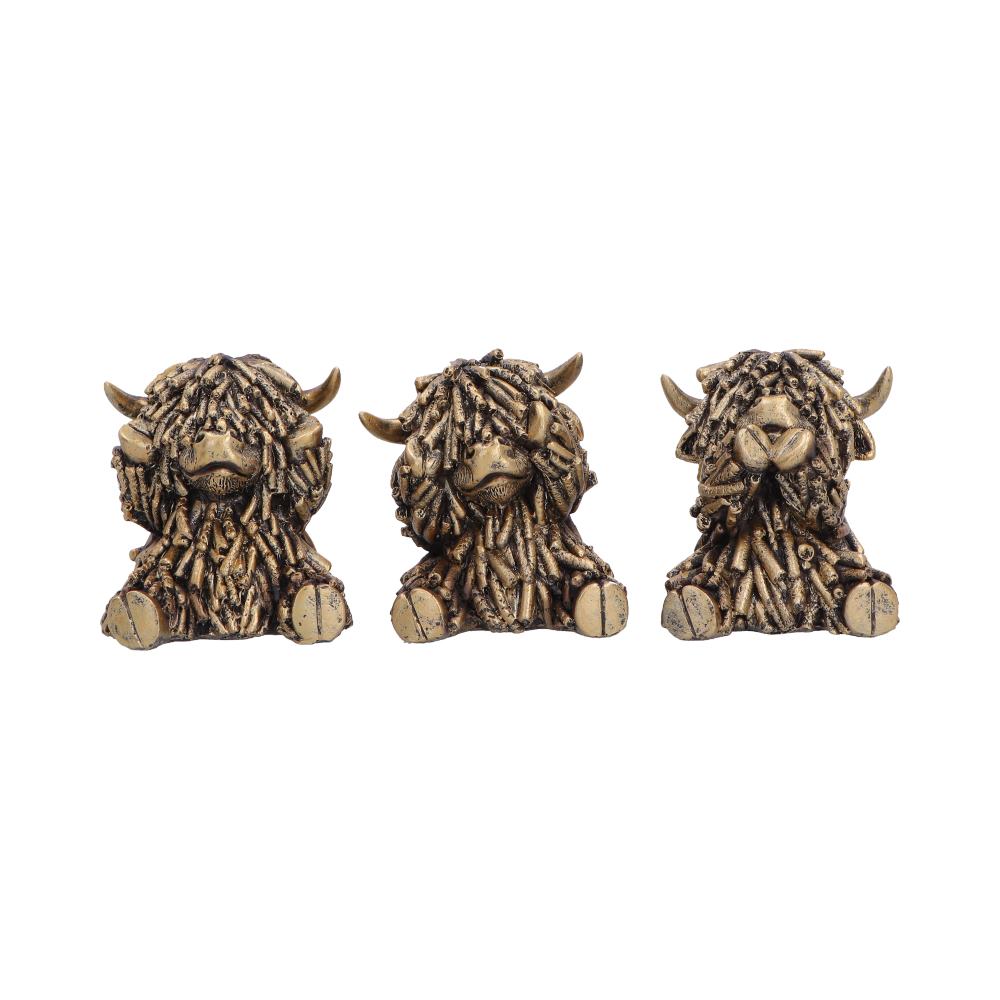 Three Wise Gold Highland Cows