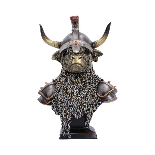 Highland Guard Armoured Cow Bust - front showing cow face, helmet and chainmail
