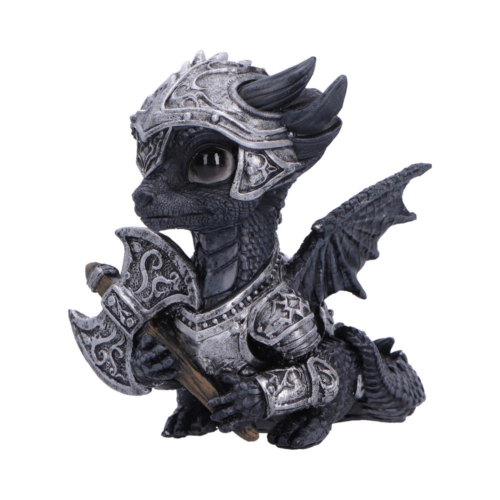 Sir Axewing Armoured Dragon Figurine - side showing axe and small dragon wings