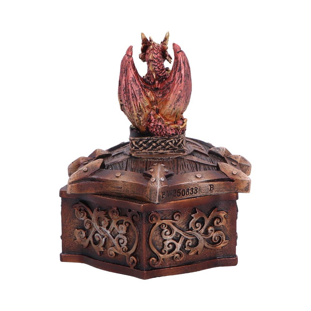 Hoard Defender Red Dragon Trinket Box - rear with red dragon wings and tail