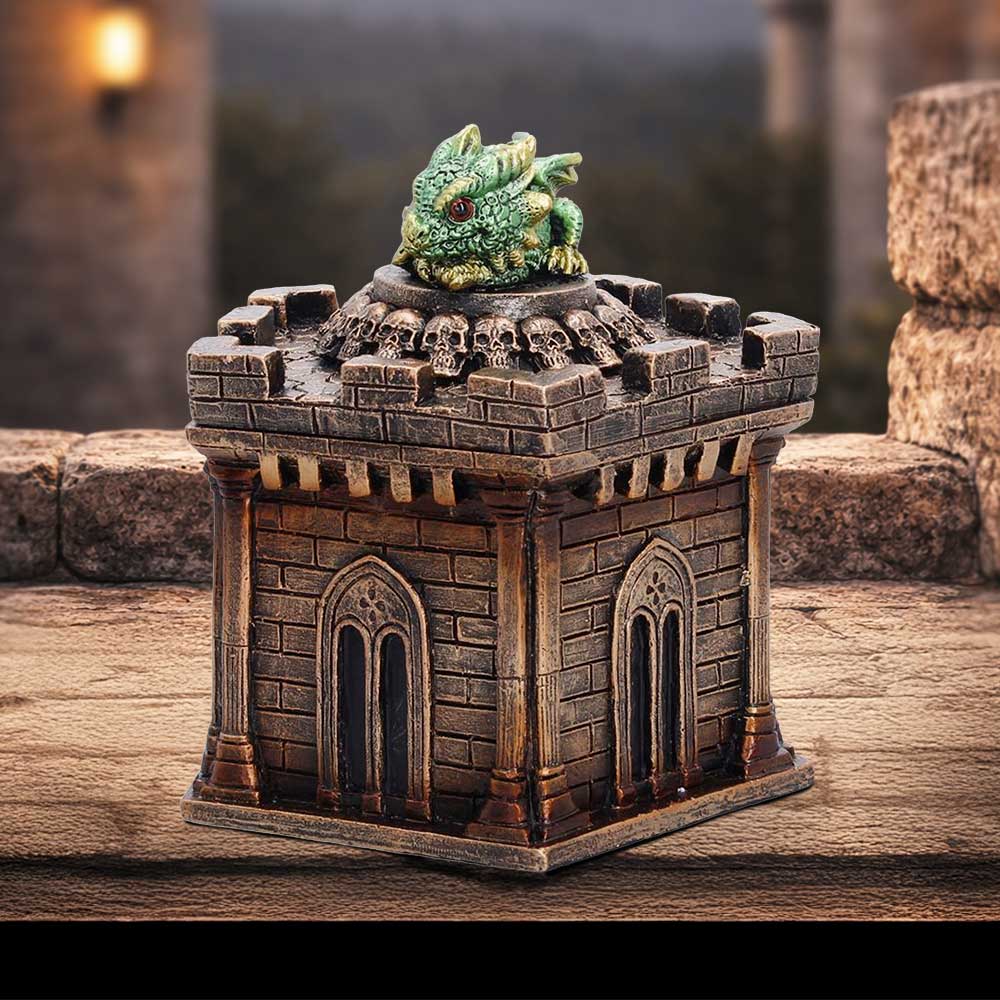 Warden of the Crypt Green Dragon Box - dragon crypt box in a fantasy display
