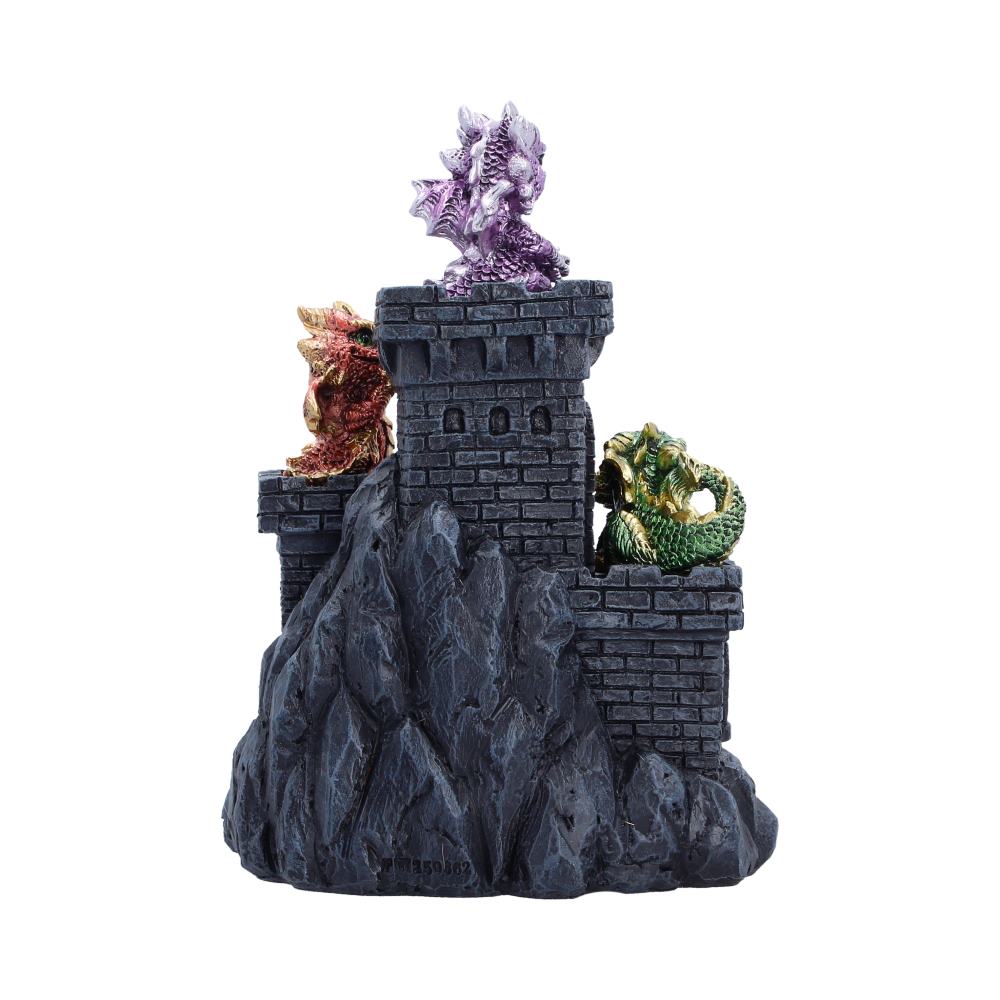 Dragonlings Keep Light-Up Castle - rear with a rocky castle base and dragons perched above