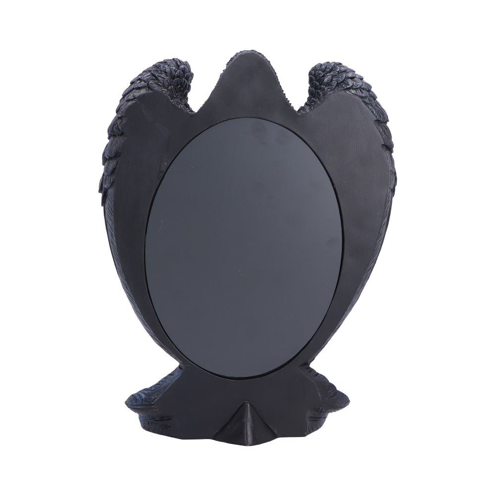 Nevermore Reflection Raven Mirror - rear showing dark mirror back and frame