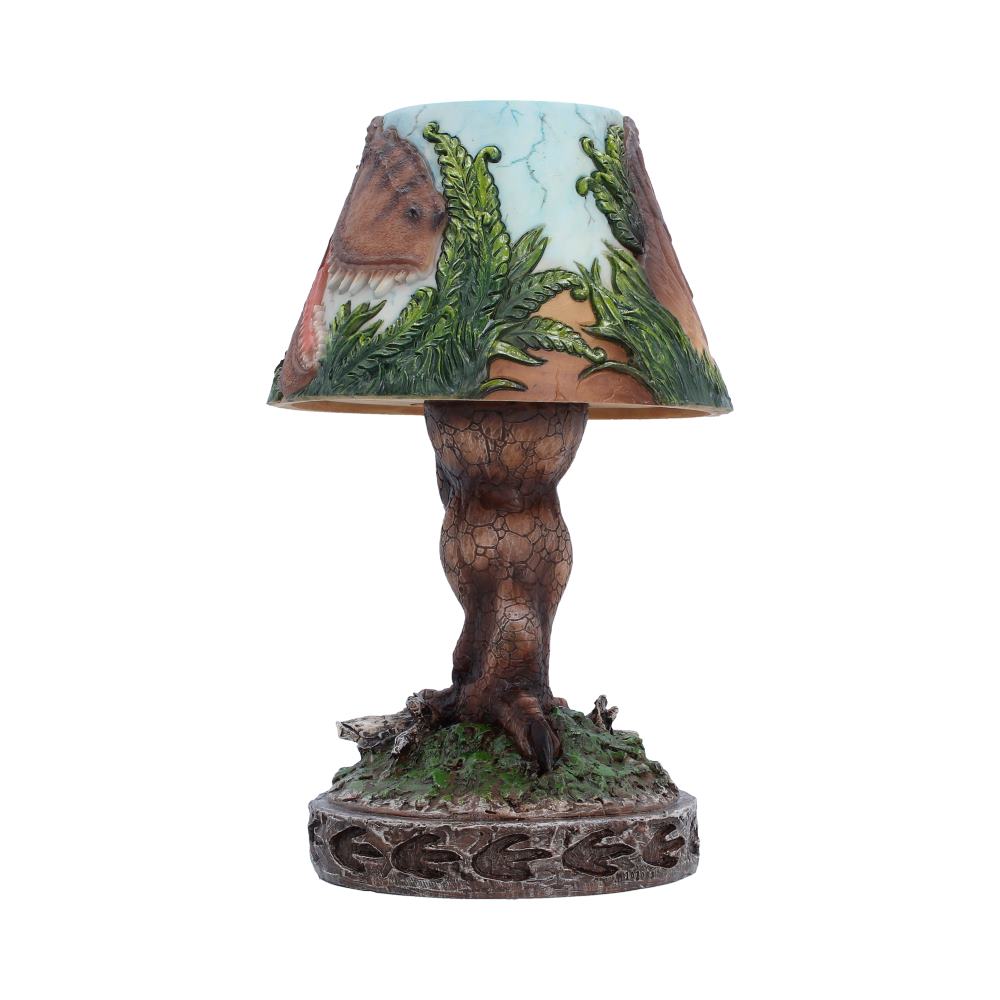 Tyrannosaurus Rex Dinosaur Lamp - side showing dinosaur artwork and footprints