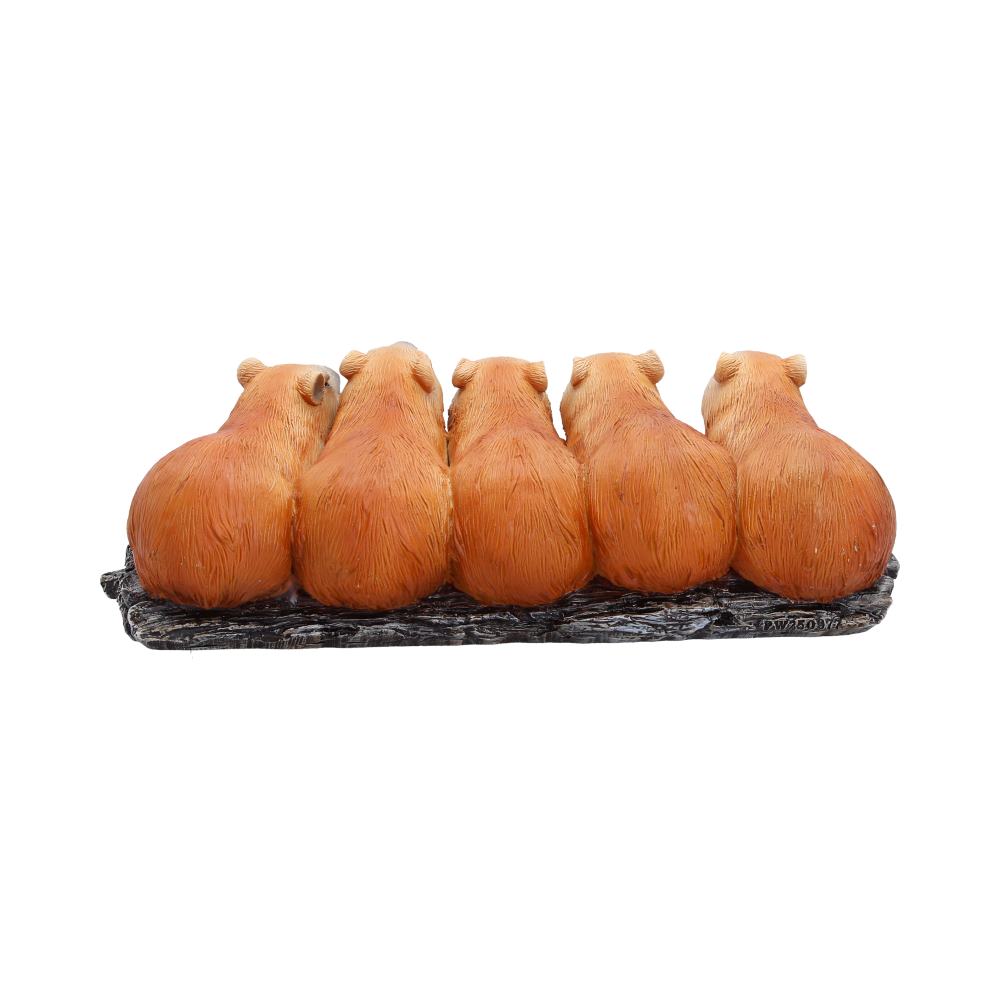 Capybara Herd Animal Figurine - rear showing five rounded animals on one base
