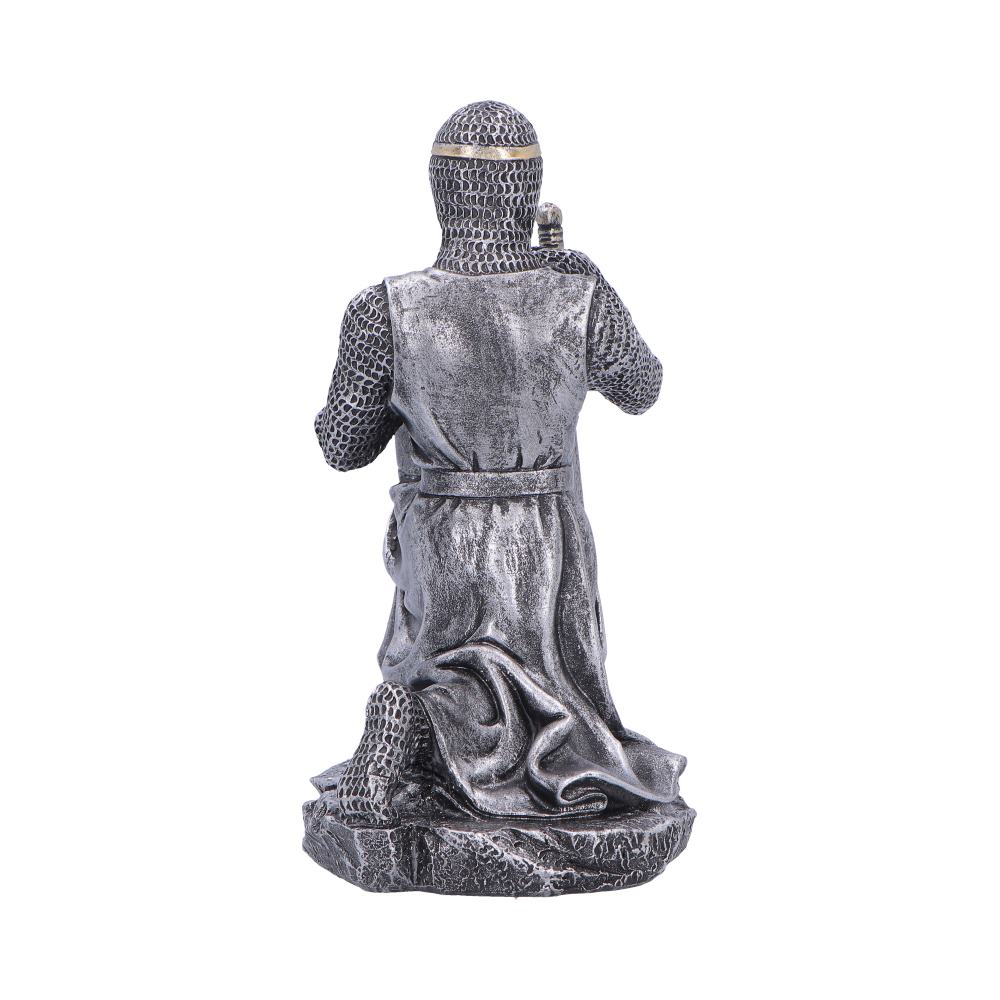 The Pledge Kneeling Medieval Knight Figurine - rear showing draped clothing in kneeling pose