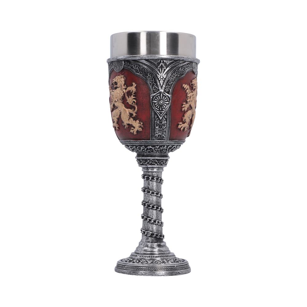 Heraldic Lion Decorative Goblet - opposite view of the repeated heraldic lion emblems