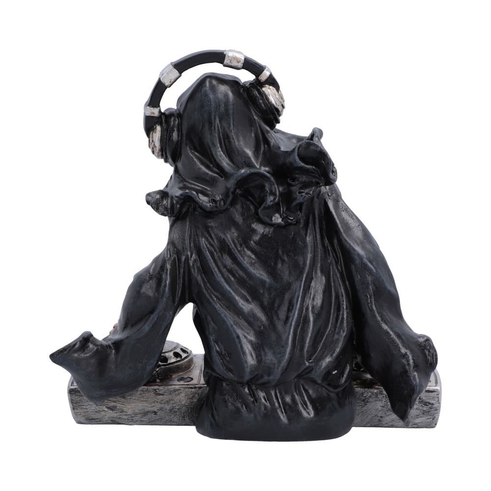 Final Drop DJ Reaper Ornament - rear black hood and robe beneath the headphones