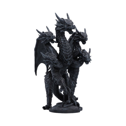 Shadow Hydra Small Dragon Ornament - five-headed black dragon with spread wings