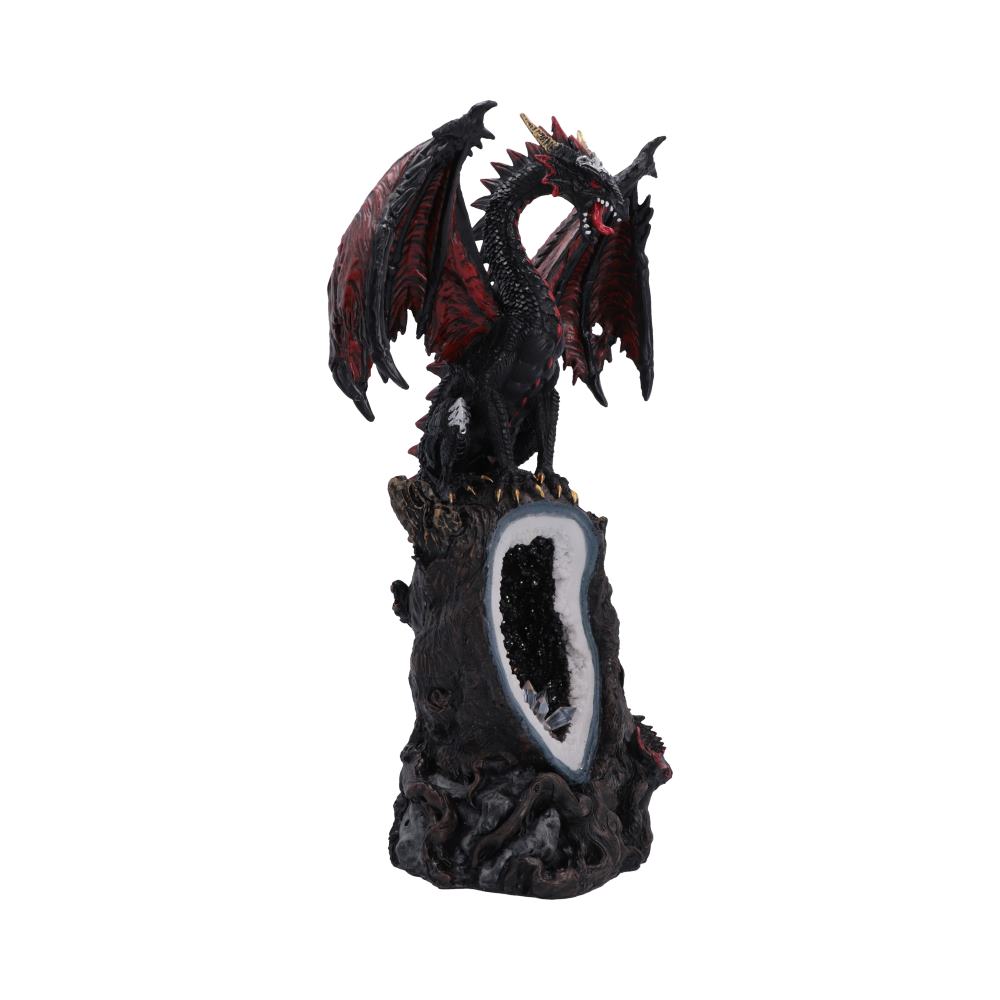 Shadow Crystal Guardian Light-Up Dragon Ornament - side of the dragon and oval geode-effect opening