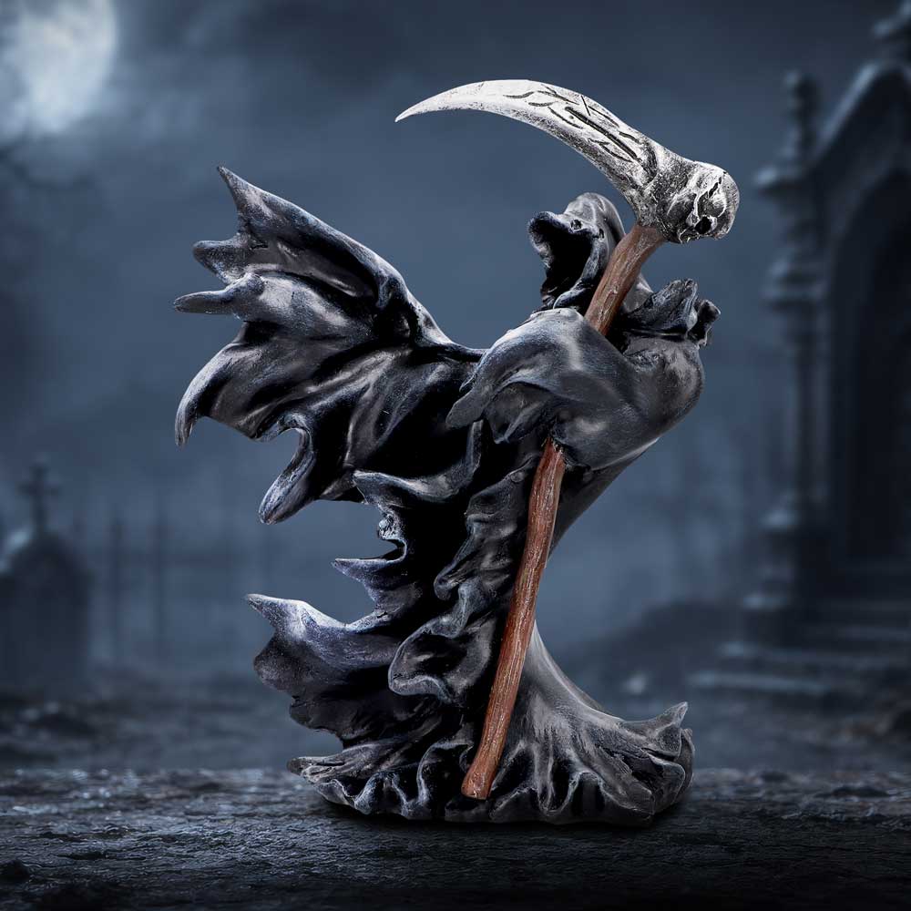 Shadow of Death Reaper Ornament - dark reaper presented in an atmospheric shadowy scene